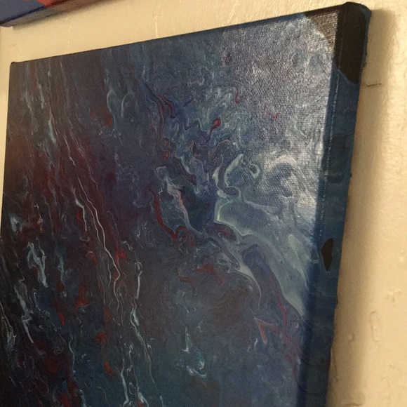 Glimpse of the Sea - Acrylic Pour on Canvas 16x20 - Picture 3 of 6